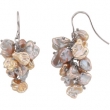 Sterling Silver Pair 08.00 - Freshwater Keshi Multi-colored Cultured Pearl Earrings
