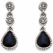 14K White Gold 05.00 X Pair Sapphire & Diamond Earrings