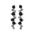 14K White Gold Pair Genuine Sapphireand Diamond Earring