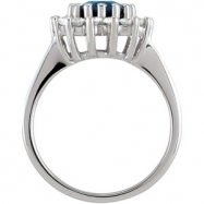 Picture of 14K White Gold Genuine Sapphire And Diamond Ring