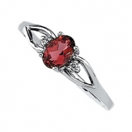 Picture of 14K White Gold Genuine Pink Tourmaline And Diamond Ring