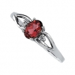 14K White Gold Genuine Pink Tourmaline And Diamond Ring