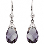 Picture of 14K White Gold Pair 12x8 Genuine Amethyst Earring