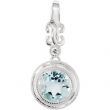 Sterling Silver Genuine Aquamarine And Hi I2 Diamond Pendant