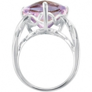Picture of Sterling Silver Genuine Rose De France Quartz Ring