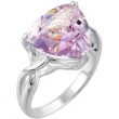 Sterling Silver Genuine Rose De France Quartz Ring