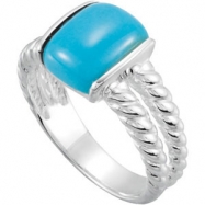 Picture of Sterling Silver Genuine Chinese Turquoise Ring