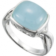Picture of Sterling Silver Genuine Milky Aquamarine Ring