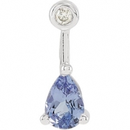 Picture of 14K White Gold Genuine Tanzanite And Diamond Pendant