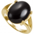 14K Yellow Gold Genuine Onyx Ring