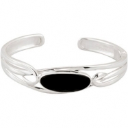 Picture of Sterling Silver 25.00 X Genuine Checkerboard Onyx Hinged Cuff Bracelet