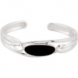Sterling Silver 25.00 X Genuine Checkerboard Onyx Hinged Cuff Bracelet