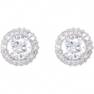 14K White Gold Pair Diamond Earrings Picture of 14K White Gold Pair Diamond Earrings