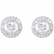 14K White Gold Pair Diamond Earrings