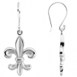 Sterling Silver Pair Dangle Earring;p;fleur-de-lis Fleur-de-lis Earring