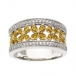 14K White Yellow Gold Two Tone Diamond Ring