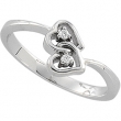 14K White Gold Diamond Heart Ring