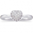 14K White Gold Diamond Heart Ring