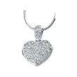 Sterling Silver Cubic Zirconia Heart Locket Necklace