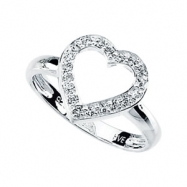Picture of Sterling Silver Cubic Zirconia Heart Ring