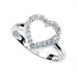Sterling Silver Cubic Zirconia Heart Ring