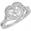 Sterling Silver Diamond Heart Ring