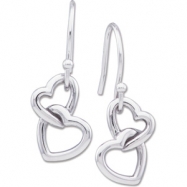 Picture of 14K Yellow Gold Left Metal Hook Heart Earrings
