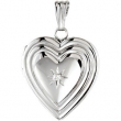 Sterling Silver Diamond Heart Locket