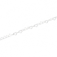 Picture of Sterling Silver 07.25 INCH HEART LINK CHAIN Heart Link Chain