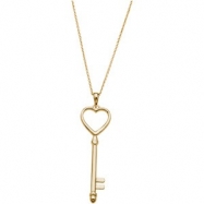 Picture of Sterling Silver Heart Key Pendant