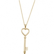 Picture of Sterling Silver Heart Key Pendant