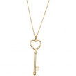 Sterling Silver Heart Key Pendant