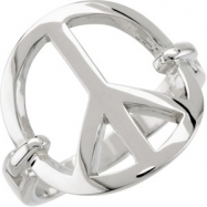 Picture of Sterling Silver 17.75 Width Peace Sign Ring