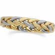 14K Yellow White Gold Two Tone Hand Woven Band