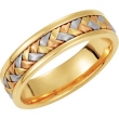 14K Yellow White Rose Gold Tri Color Hand Woven Band
