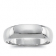 14K White Gold Half Round Tapered Band