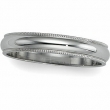 14K White Gold Milgrain Band