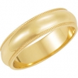 14K Yellow Gold Milgrain Band