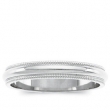 14K White Gold Milgrain Band