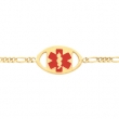 14K Yellow Gold 7 Inch Oval Medical Id Brc W-figaro