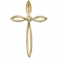 Picture of 14K Yellow Gold Cross Pendant With Diamond