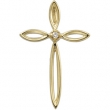 14K Yellow Gold Cross Pendant With Diamond