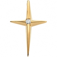Picture of 14K Yellow Gold Cross Pendant With Diamond