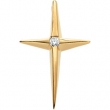 14K Yellow Gold Cross Pendant With Diamond