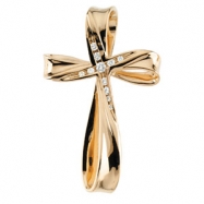 Picture of 14K Yellow Gold Cross Pendant With Diamond