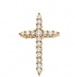 14K Yellow Gold Cross Pendant With Diamond