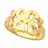 Picture of 14K Yellow Gold A Initial Ring