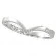14K White Gold V Shaped Shank Metal Fashion Ring