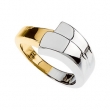 14K White Yellow Gold Two Tone Metal Fashion Ring