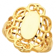 Picture of 14K Yellow Gold Signet With Filigree Design Ring